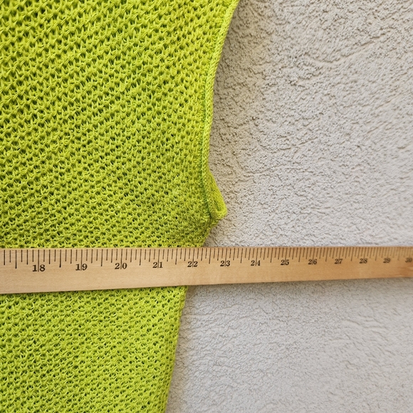 COLDWATER CREEK Women's Sweater Vest Size 2X Green Linen Chunky Knit - Picture 9 of 10